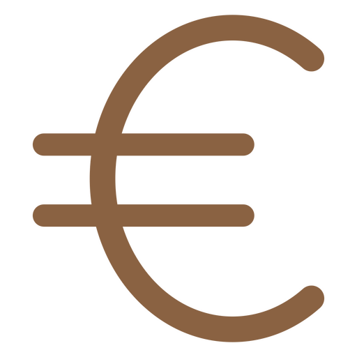 Ícone de dinheiro simples de sinal de euro Desenho PNG