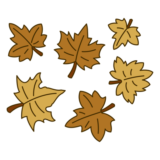 Autumn maple leaves flying PNG Design