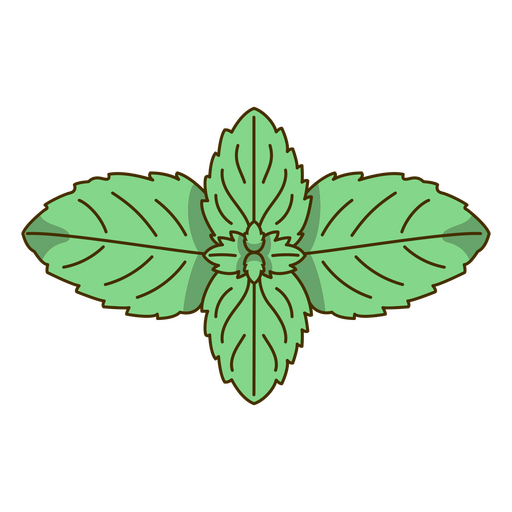 Colored peppermint leaves PNG Design