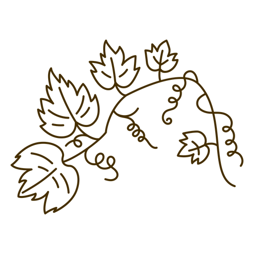 Ramo de folhas decorativas Desenho PNG
