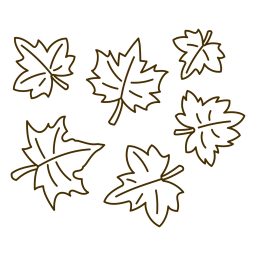 Múltiples hojas de otoño flotando Diseño PNG