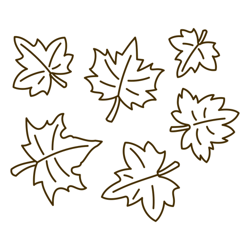 Mehrere Herbstblätter schweben PNG-Design