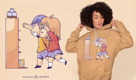 Chibis greift nach Cookies-T-Shirt-Design