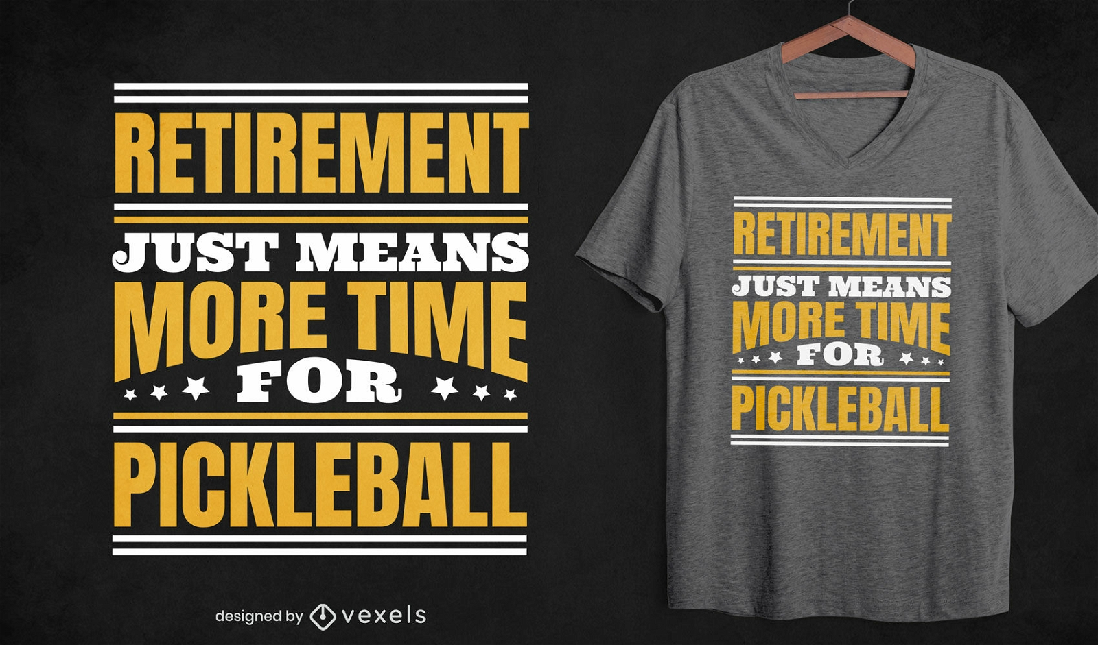 Design de camiseta com citações de pickleball para aposentadoria