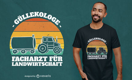 Tractor con diseño de camiseta de cita alemana.