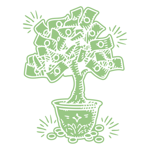 Icono de negocio de árbol de dinero Diseño PNG