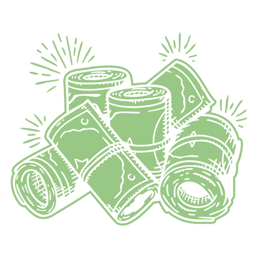 Geldscheine rollen Geschäftsikone PNG-Design