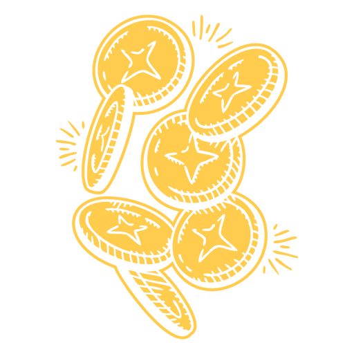 Geld fallende Münzen Business-Symbol PNG-Design