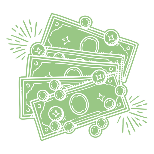 Ícone de negócios de contas e moedas de dinheiro Desenho PNG