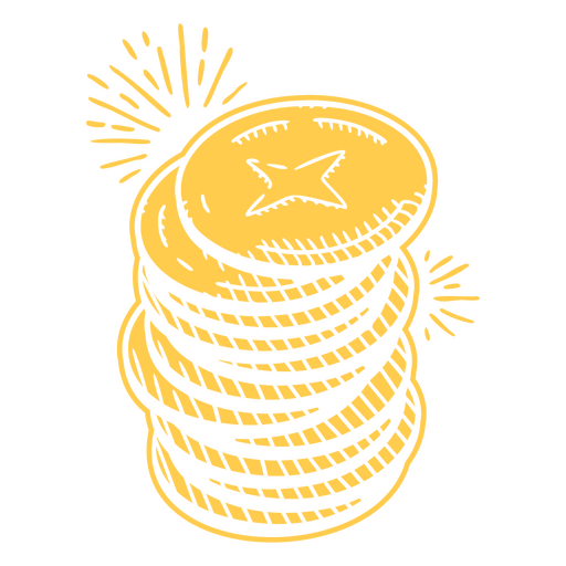 Icono de negocio de pila de moneda de dinero Diseño PNG