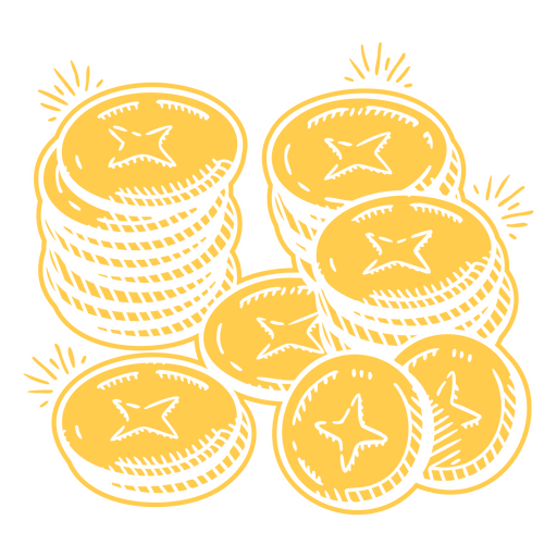 Ícone de negócios de moedas de dinheiro Desenho PNG