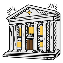 Icono de finanzas de negocios de edificio de banco Diseño PNG