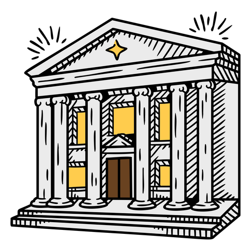 Icono de finanzas de negocios de edificio de banco Diseño PNG
