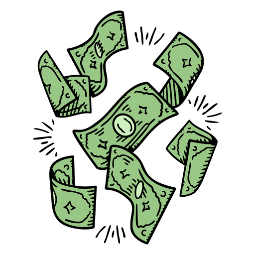 Geld fallende Rechnungen Symbol für Unternehmensfinanzen PNG-Design