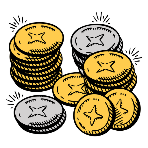 Ícone de finanças de negócios de moedas de dinheiro