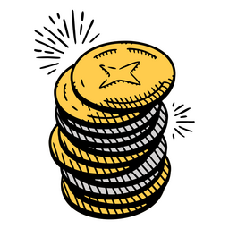Symbol für die Finanzen von Geldstapelmünzen PNG-Design