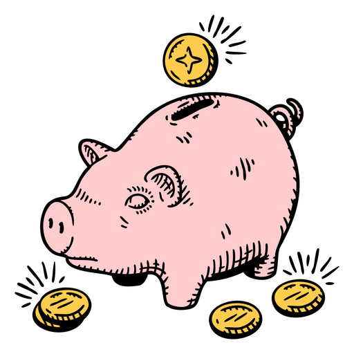 Money piggy bank business finances icon PNG Design
