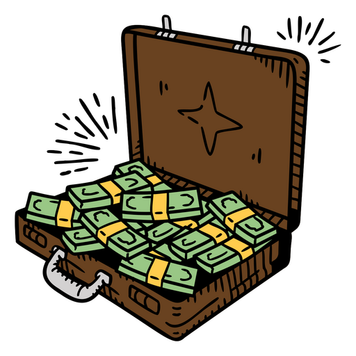 Symbol für Geldscheine, Aktenkoffer, Geschäftsfinanzen PNG-Design