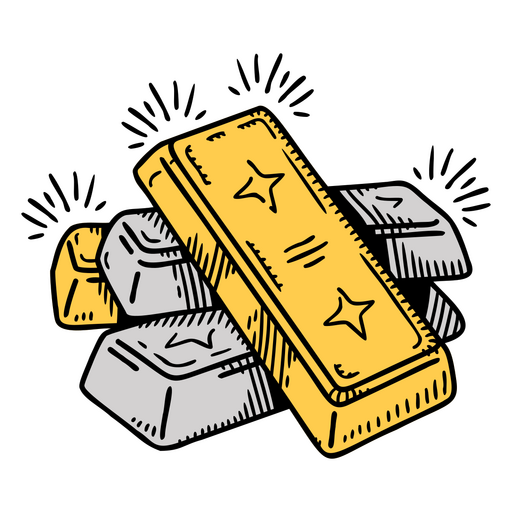 Dinero, oro, y, plata, barras, negocio, finanzas, icono Diseño PNG