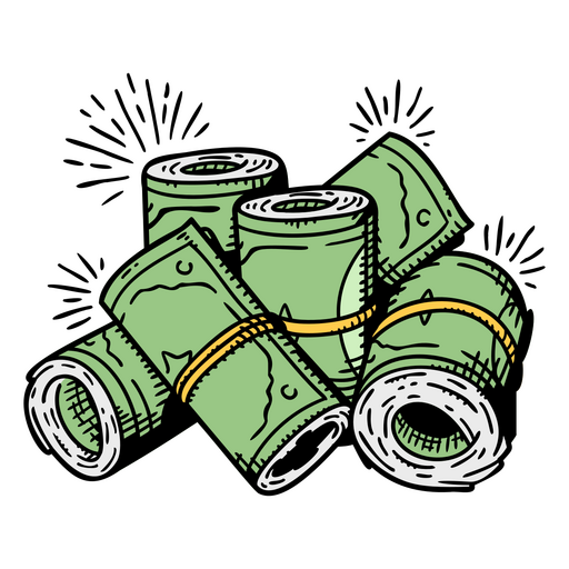 Money bill rolls business finances icon PNG Design