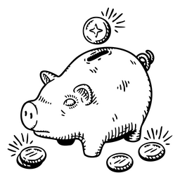 Sparschwein-Geld-Symbol PNG-Design