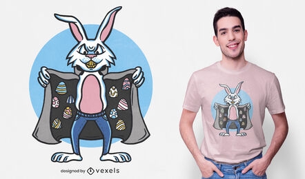 Diseño de camiseta de conejo de huevo de pascua de contrabandista