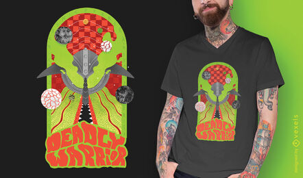 Diseño de camiseta psd de guerrero mortal