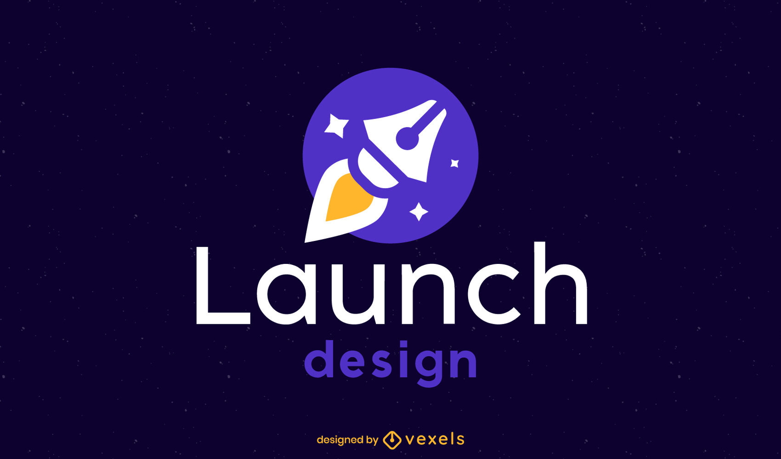 Plantilla de logotipo plano de rocket pen