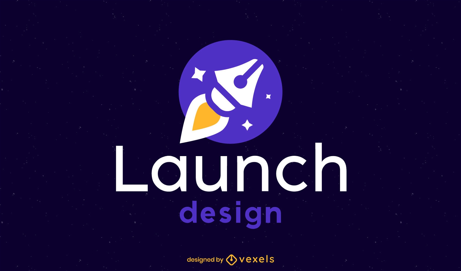 Rocket pen flat logo template