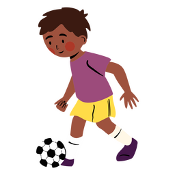 Black boy playing football PNG Design Transparent PNG