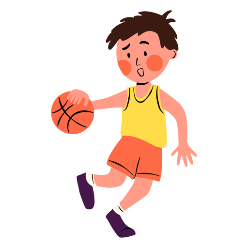 boy playing basketball cartoon