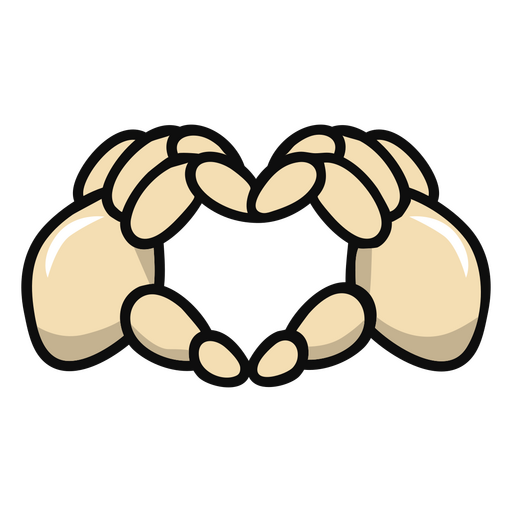 Manos esqueléticas haciendo el signo del corazón Diseño PNG