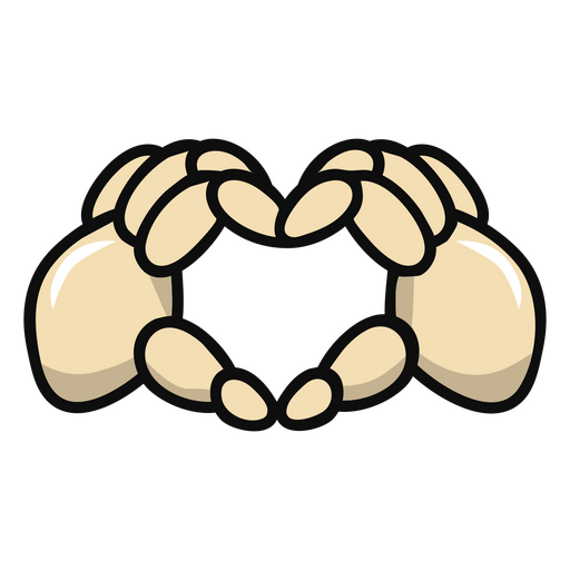 Skeleton hands doing heart sign PNG Design
