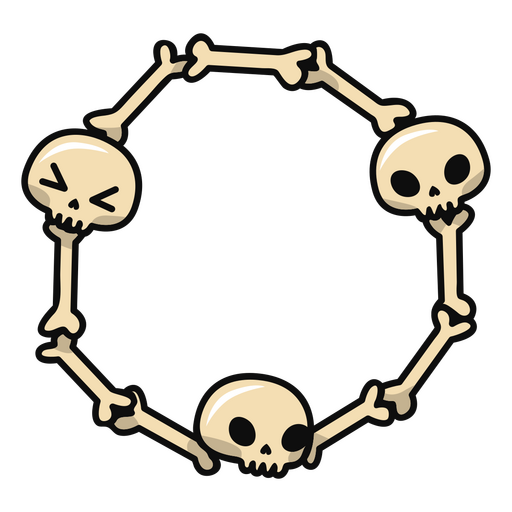 Círculo de huesos y calaveras Diseño PNG