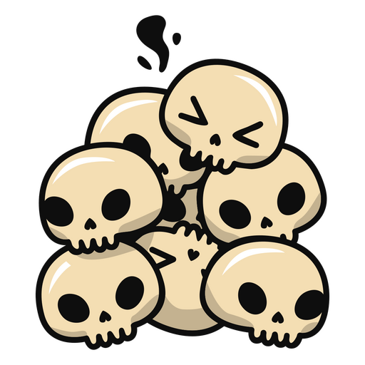 Cute skulls pile PNG Design