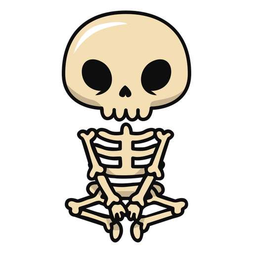 Cute skeleton cartoon PNG Design