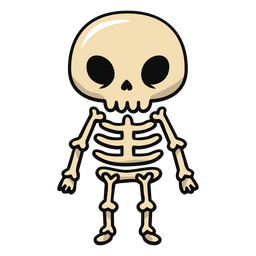 Cute skeleton cartoon standing  PNG Design