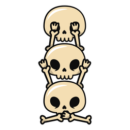Tres lindos esqueletos Diseño PNG