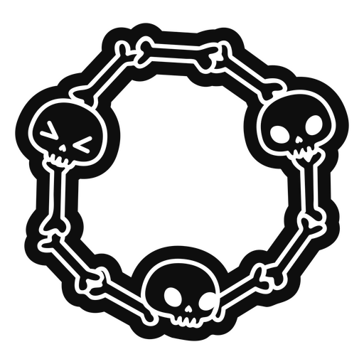 Bones and skulls cut out kawaii PNG Design