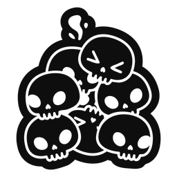 Kawaii skulls cut out PNG Design