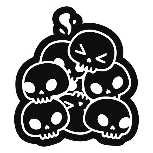 Kawaii skulls cut out PNG Design