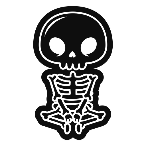 Esqueleto Yogui cortado Desenho PNG