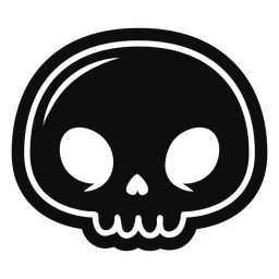 Crânio kawaii cortado Desenho PNG