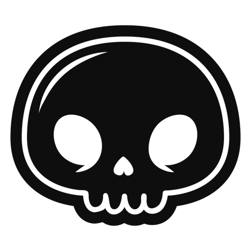 Calavera kawaii recortada Diseño PNG