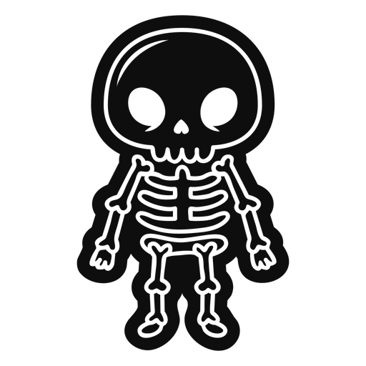 Esqueleto kawaii recortado