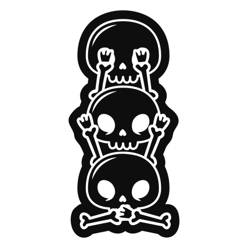 Skulls kawaii cut out  PNG Design