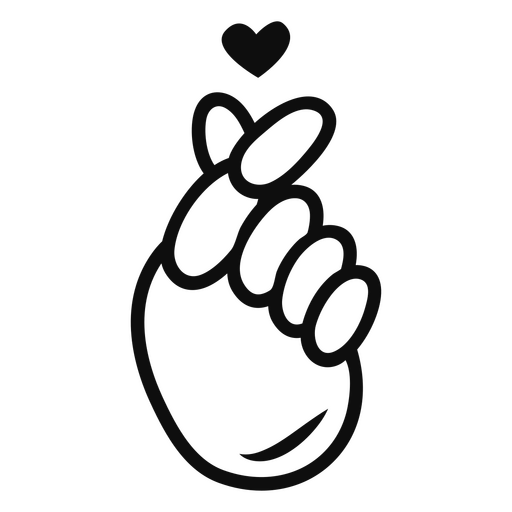 Skeleton hand stroke heart PNG Design