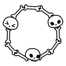 Knochen und Schädel streicheln kawaii PNG-Design
