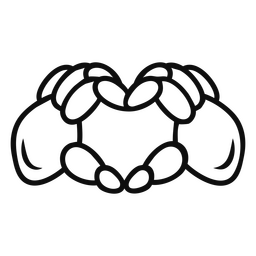 Manos de trazo kawaii esqueleto Diseño PNG