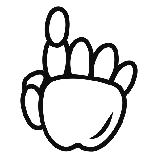 Curso de kawaii de dedos de esqueleto Desenho PNG